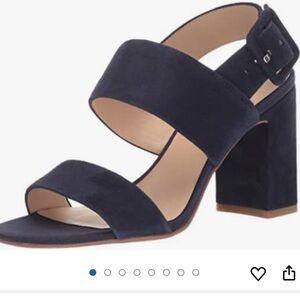 Franco Sarto Navy Block Heel Sandals